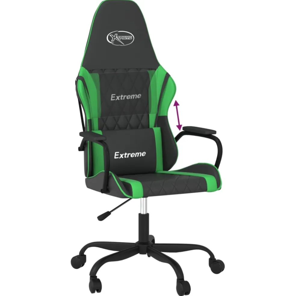 vidaXL Gamestoel kunstleer zwart en groen
