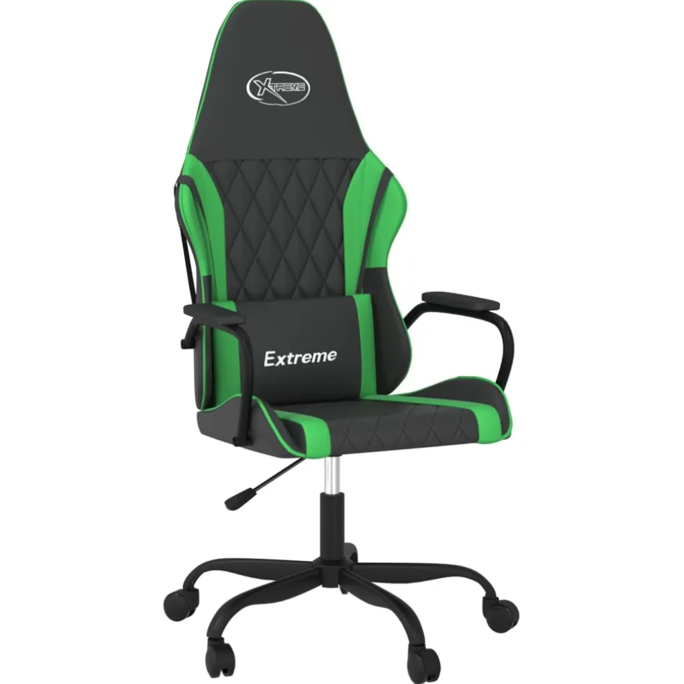vidaXL Gamestoel kunstleer zwart en groen