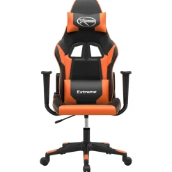 vidaXL Gamestoel kunstleer zwart en oranje