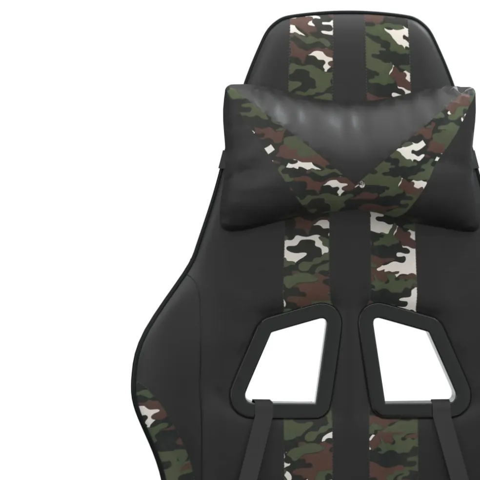 vidaXL Gamestoel kunstleer zwart en camouflage
