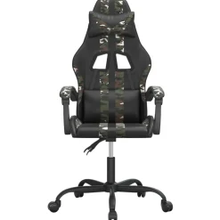 vidaXL Gamestoel kunstleer zwart en camouflage