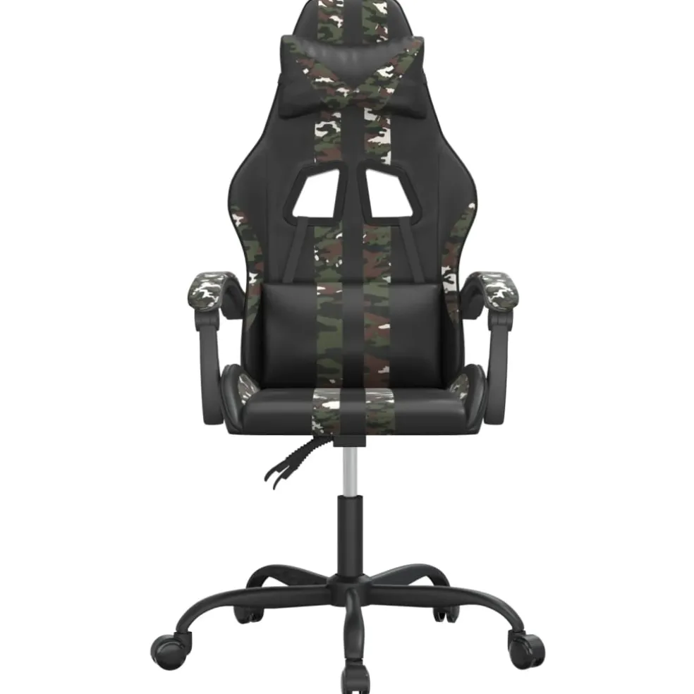 vidaXL Gamestoel kunstleer zwart en camouflage