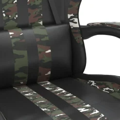 vidaXL Gamestoel kunstleer zwart en camouflage