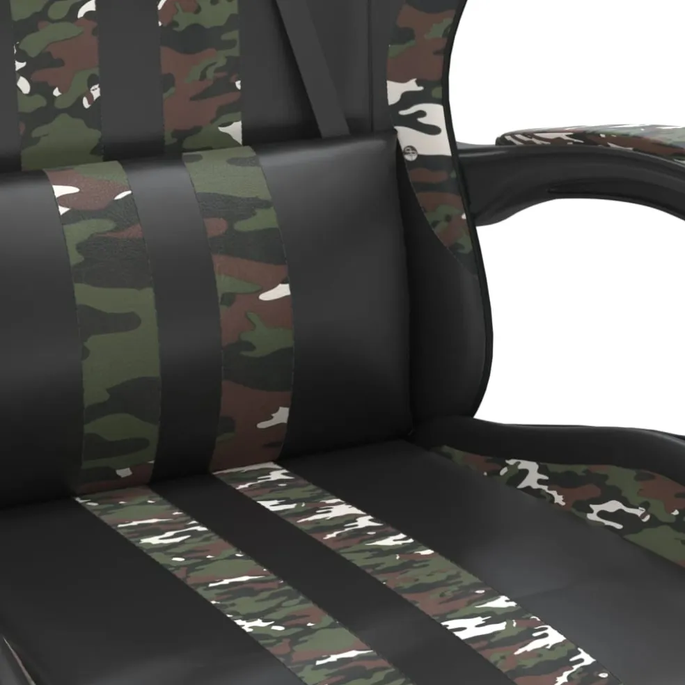 vidaXL Gamestoel kunstleer zwart en camouflage