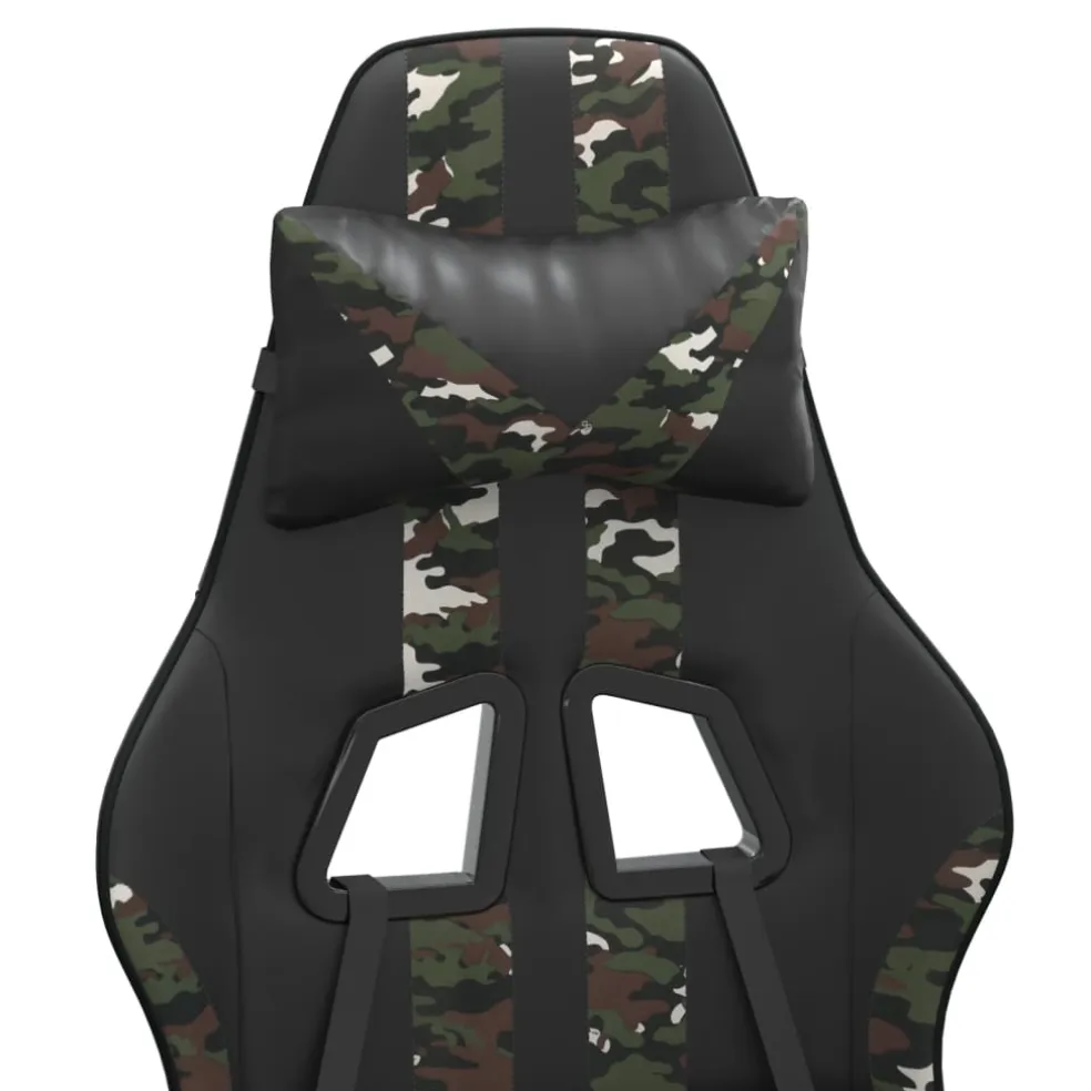 vidaXL Gamestoel kunstleer zwart en camouflage