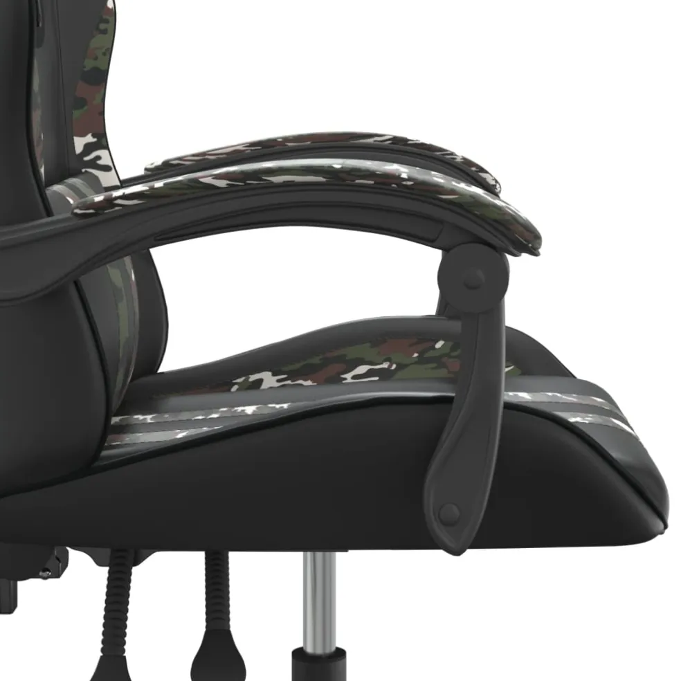 vidaXL Gamestoel kunstleer zwart en camouflage
