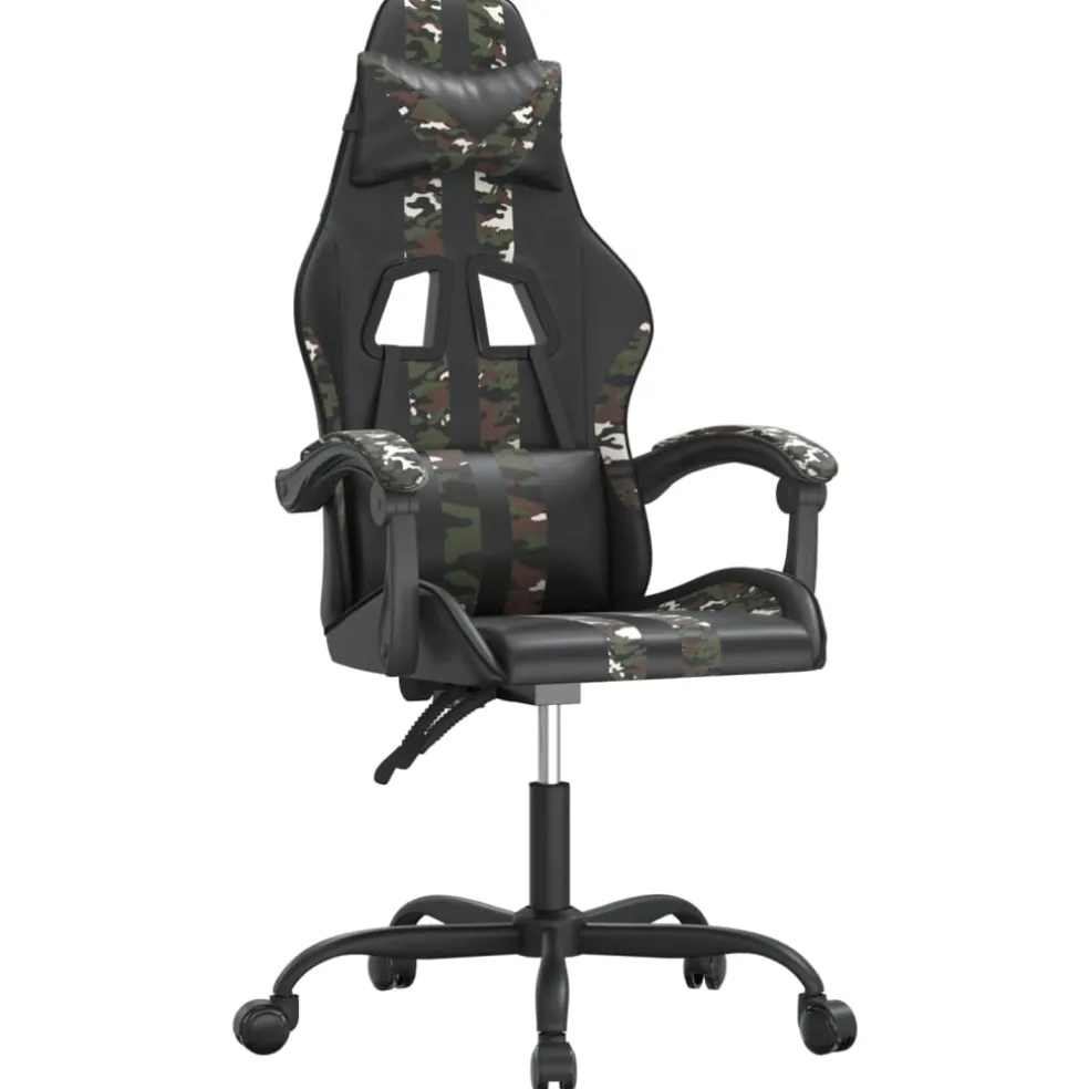 vidaXL Gamestoel kunstleer zwart en camouflage