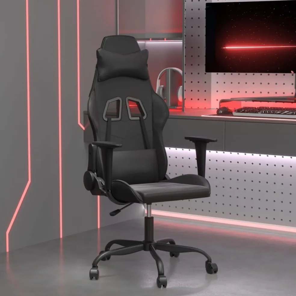 vidaXL Gamestoel kunstleer zwart