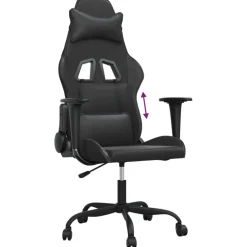 vidaXL Gamestoel kunstleer zwart