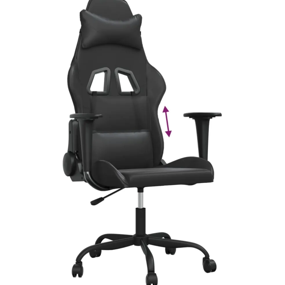 vidaXL Gamestoel kunstleer zwart