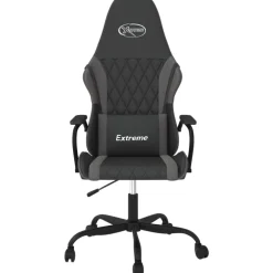 vidaXL Gamestoel kunstleer zwart en grijs
