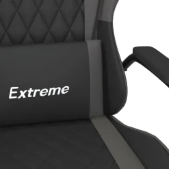 vidaXL Gamestoel kunstleer zwart en grijs