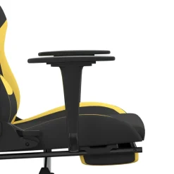 vidaXL Gamestoel met voetensteun stof zwart en geel