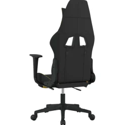 vidaXL Gamestoel met voetensteun stof zwart en geel