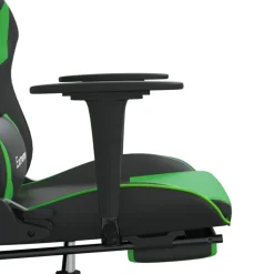 vidaXL Gamestoel met voetensteun kunstleer zwart en groen