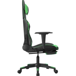 vidaXL Gamestoel met voetensteun kunstleer zwart en goudkleurig