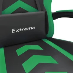 vidaXL Gamestoel met voetensteun kunstleer zwart en groen