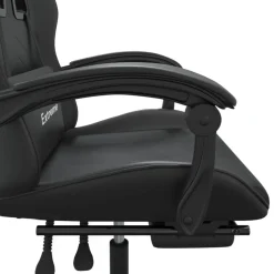 vidaXL Gamestoel met voetensteun kunstleer zwart