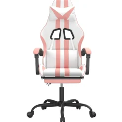 vidaXL Gamestoel met voetensteun kunstleer zwart en groen