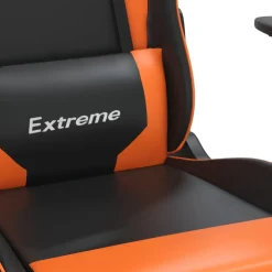 vidaXL Gamestoel met voetensteun kunstleer zwart en oranje