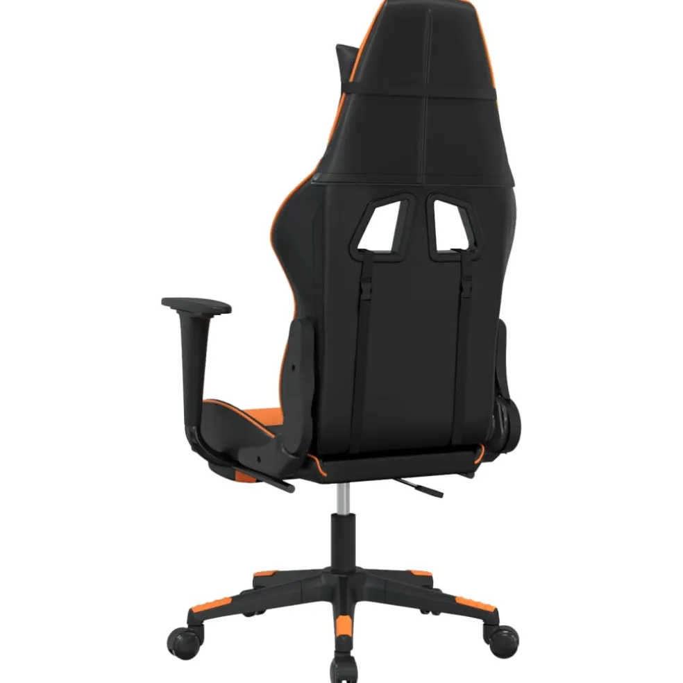 vidaXL Gamestoel met voetensteun kunstleer zwart en oranje