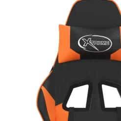 vidaXL Gamestoel met voetensteun kunstleer zwart en oranje