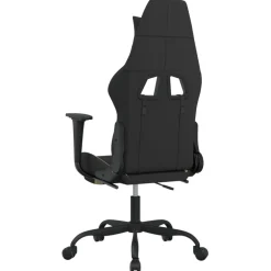 vidaXL Gamestoel met voetensteun stof zwart en crème