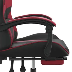 vidaXL Gamestoel met voetensteun kunstleer wit en wijnrood
