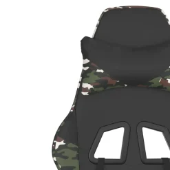 vidaXL Gamestoel met voetensteun kunstleer zwart en camouflage