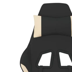 vidaXL Gamestoel met voetensteun stof zwart en crème