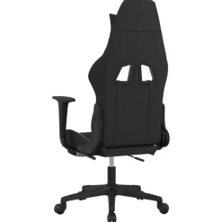 vidaXL Gamestoel met voetensteun stof zwart en crème