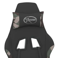 vidaXL Gamestoel met voetensteun stof zwart en camouflage