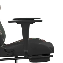 vidaXL Gamestoel met voetensteun stof zwart en camouflage