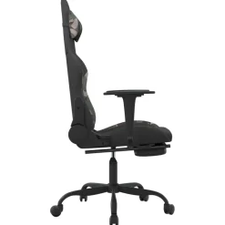 vidaXL Gamestoel met voetensteun stof zwart en camouflage