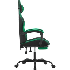 vidaXL Gamestoel met voetensteun kunstleer zwart en groen