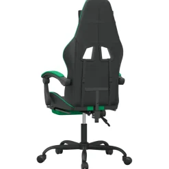 vidaXL Gamestoel met voetensteun kunstleer zwart en groen