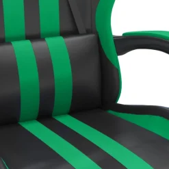 vidaXL Gamestoel met voetensteun kunstleer zwart en groen