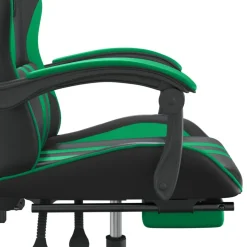 vidaXL Gamestoel met voetensteun kunstleer zwart en groen