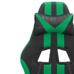 vidaXL Gamestoel met voetensteun kunstleer zwart en groen