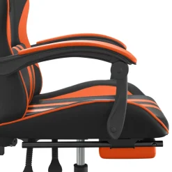 vidaXL Gamestoel met voetensteun stof zwart en blauw