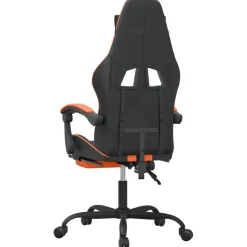 vidaXL Gamestoel met voetensteun stof zwart en blauw