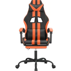 vidaXL Gamestoel met voetensteun stof zwart en blauw