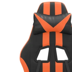 vidaXL Gamestoel met voetensteun stof zwart en blauw
