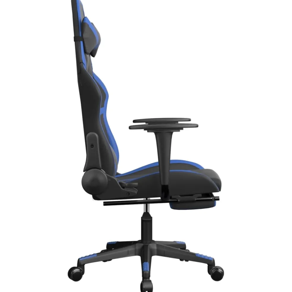 vidaXL Gamestoel met voetensteun kunstleer wit en zwart