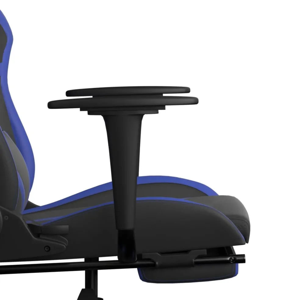 vidaXL Gamestoel met voetensteun kunstleer wit en zwart