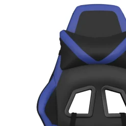 vidaXL Gamestoel met voetensteun kunstleer wit en zwart