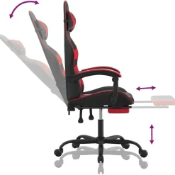 vidaXL Gamestoel met voetensteun kunstleer zwart en rood