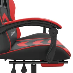 vidaXL Gamestoel met voetensteun kunstleer zwart en rood
