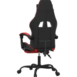 vidaXL Gamestoel met voetensteun kunstleer zwart en rood