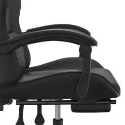 vidaXL Gamestoel met voetensteun kunstleer zwart
